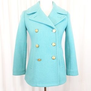 J Crew Factory Classic Peacoat - Aqua Size 0P